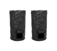 2X Collapsible Garden Yard Compost Bag with Lid Fertilizer Waste Sacks Composter 34Gallon Ferment Manure Waste Collector