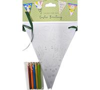 2x Colour Your Own Easter Bunting, Banners - Colouring Pencils Included