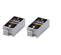 2x COMPATIBLE CANON CLI-36 COLOUR INK CARTRIDGES FOR PIXMA IP100, IP110, MINI 260,320. CLI36C, CLI-36C