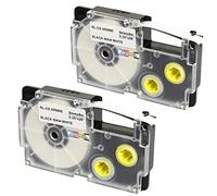 2X Compatible Ribbon Label Tapes XR-9WE XR-9WE1 Black on White 9mm x 8m Replacement for Casio KL-60 100 100E 120 200 200E 300 750 780 820 2000 7000 7200 7400 8100 8200 P1000 C500 CW-L300 Label