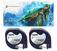 2X Compatible with LetraTag 12267 Black on Transparent (12mm x 4m) Plastic Label Tapes for LetraTag LT-100H, LT-100T, LT-110T, QX 50, XR, XM, 2000, Plus Label Makers