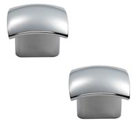 2x Convex Face Cupboard Door Knob 33 x 30.5mm Polished Chrome Cabinet Handle