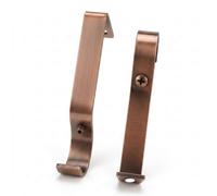 2X Copper Colour Heavy Duty Metal Curtain Pole Brackets 28mm Wall Support By Homeelabador