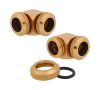 2x Corsair 12mm OD Hydro X Series XF Hardline 90° Compression Fittings, Gold, Br