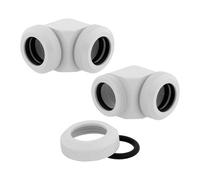 2x Corsair 12mm OD Hydro X Series XF Hardline 90° Compression Fittings, White, B