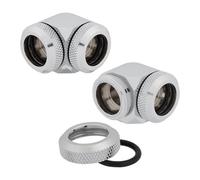 Corsair Hydro X Series XF Hardline 90 Degree 14mm OD Fittings, Twin Pack (Solid Brass Durability, Quality Finish, Double O-Ring Hardline Compression Design, Easy 12mm Diameter Tubing Fitting) Chrome