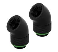 2x Corsair Hydro X Series XF 45° Rotary Adapter, Black, Brass, G1/4" BSPP, Easil