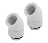 2x Corsair Hydro X Series XF 45° Rotary Adapter, White, Brass, G1/4" BSPP, Easil