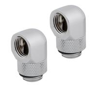 2x Corsair Hydro X Series XF 90° Rotary Adapter, Chrome, Brass, G1/4" BSPP, Easi