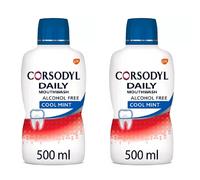 2x Corsodyl Daily Cool Mint Alcohol Free Mouthwash - 500ml