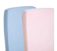 2X Cot Bed Jersey Fitted Sheets 140cm x 70cm 100% Cotton Pink/Blue