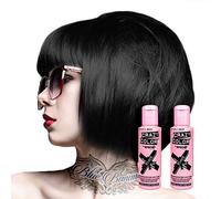 2x Crazy Color Semi-Permanent Hair Dye 2x 100ml (Black)