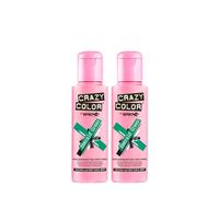 2x Crazy Color Semi-Permanent Hair Dye 2x 100ml (Emerald Green)