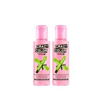 2x Crazy Color Semi-Permanent Hair Dye 2x 100ml (Lime Twist)