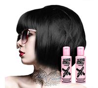 2x Crazy Color Semi-Permanent Hair Dye 2x 100ml (Natural Black)