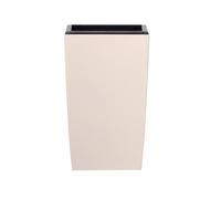 (2X Cream, Small Square) Coubi Plastic Flower Plant Garden Indoor Outdoor Herb Planter Pots Modern Colour