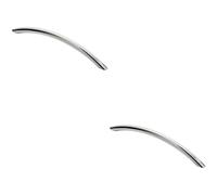 2x Curved Bow Cabinet Pull Handle 190 x 10mm 160mm Fixing Centres Chrome