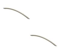2x Curved Bow Cabinet Pull Handle 256 x 10mm 224mm Fixing Centres Satin Nickel