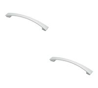 2x Curved Bow Pull Handle 218.5 x 26mm 192mm Fixing Centres Polished Chrome