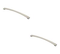 2x Curved Bow Pull Handle 338 x 25mm 320mm Fixing Centres Satin Nickel