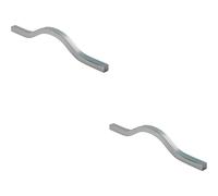 2x Curved Square Bar Pull Handle 240 x 12mm 160mm Fixing Centres Chrome