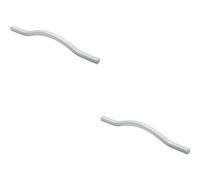 2x Curved Square Bar Pull Handle 273 x 12mm 192mm Fixing Centres Chrome