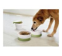 2x Curver Petlife Plastic Portable 3 In 1 Pet Food Kit Green & White 1.5Ltr