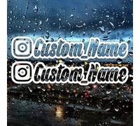 2X Custom Personalised Social Media Window Vinyl Decal Car Stickers - Premium Quality Self-Adhesive Decals for Cars, Business, Home - Personalize with Your Social Media Handle