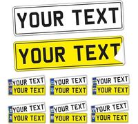 2X Custon Personalised Kids Number Plates Stickers Children's Toy Ride on Electric Car Trike Bike Self Adhesive Vinyl Sticker Decal (130mm X 35mm)