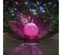 2x Damasque Lotus Light Up Garden Stunning Silhouette Light Solar Powered