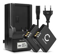 2x CELLONIC DB-60 DB-65 Camera Battery + Charger Set Compatible for Compatible with Ricoh GR, GR Digital ll, GR II, DB-60 1100mAh Replacement Battery LCD Smart Charger