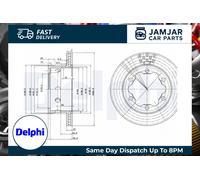 2x DELPHI BG3399 Brake Discs Rear Fits Mercedes Sprinter 2-T Vario VW LT