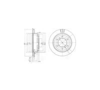 2x DELPHI BG3813 Brake Discs Rear Fits Mitsubishi Pajero/Shogun Shogun