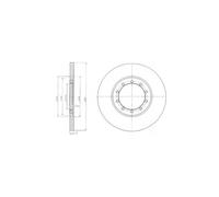 2x DELPHI BG4075 Brake Discs Rear 16mm Height Replacement For Ford Transit