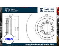 2x DELPHI BG4101 Brake Discs Front 46mm Height Replacement Fits Iveco Daily