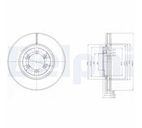 2x DELPHI BG4133 Brake Discs Front 43mm Height Replacement Fits Hyundai Terracan