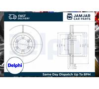 2x DELPHI BG4133 Brake Discs Front 43mm Height Replacement Fits Hyundai Terracan