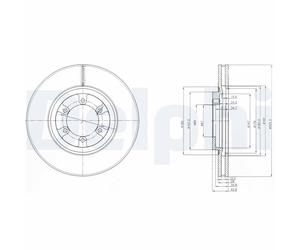 2x DELPHI BG4133 Brake Discs Front 43mm Height Replacement Fits Hyundai Terracan