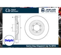 2x DELPHI BG4697C Brake Discs Front 40mm Height Replacement Fits Isuzu D-Max