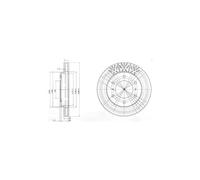 2x DELPHI Brake Discs Front 46.5mm Height For Mitsubishi Pajero/Shogun Shogun