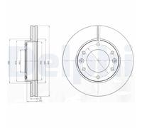 2x DELPHI Brake Discs Front 52.5mm Height Replacement Fits Hyundai i800 iLoad
