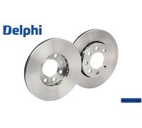 2x DELPHI Brake Discs Pair For Rear Axle Solid Coated Fits Renault Megane