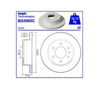 2x DELPHI Brake Discs Rear 71mm Height Fits Mercedes-Benz Sprinter 3.5-T