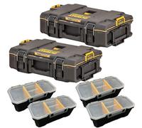 2X Dewalt Tough System 2.0 Dwst83293-1 Ds166 Stackable Toolbox Case 4 Organisers