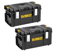 2 x DeWalt 1.0 DS300 Stackable Tool Box Without Tote Tray & Metal Clip