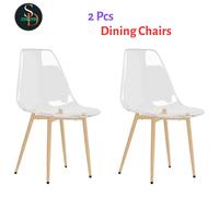 2x Dining Chairs Transparent PET Kitchen Dining Room Dinner Chair vidaXL