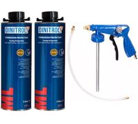 2x DINITROL ML Brown Cavity Wax Protection Rust Proofing Penetrator 1L FREE GUN
