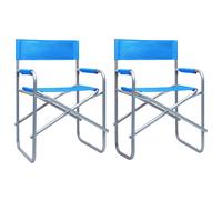 2x Director's Chairs Steel Outdoor Garden Folding Chair Multi Colours vidaXL