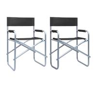 2x Director's Chairs Steel Outdoor Garden Folding Chair Multi Colours vidaXL