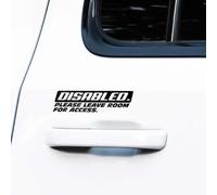 2X Disabled Disability Awareness Sticker, Please Leave Room for Access, Mobility Scooter, Dissability Car Parking Safety Car Sticker, Car Window Bumper Door Sticker (130mm x 35mm)